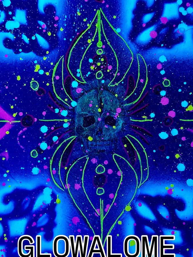 unalome with a skull